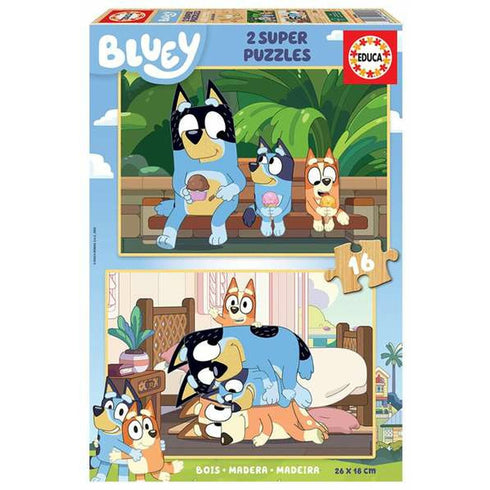 Set de 2 Puzzles Bluey 16 Piezas
